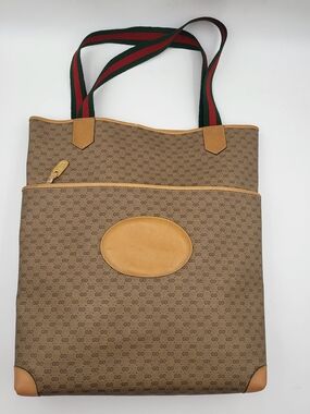 Gucci Vintage Micro GG Web Tote.Authentic !!